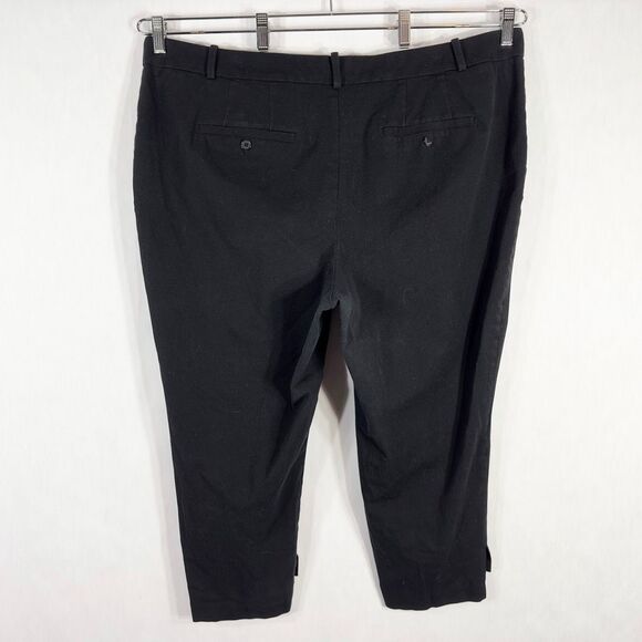 Elloquii Plus Size 20 Capri Pants Black Trousers Cropped Stretch Step Hem 1666 - Picture 2 of 8